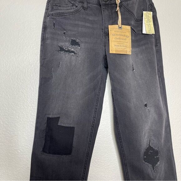 Democracy Sz 2 Jeans Straight Girlfriend Ab Technology Booty Lift Patchwork NEW - Picture 6 of 13
